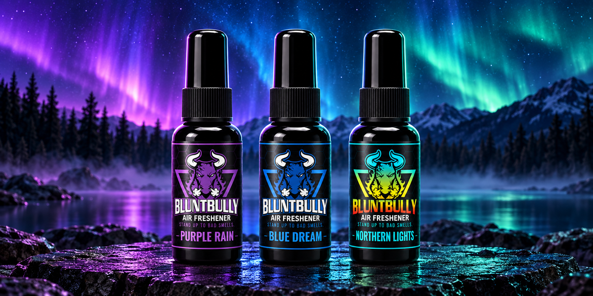BluntBully Purple Rain, Blue Dream, Northern Lights — new bottle design