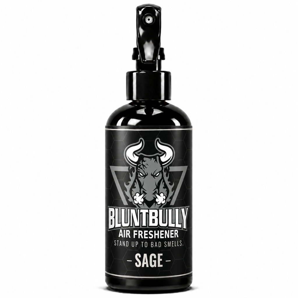 BluntBully Sage air freshener 8 oz black spray bottle with individual scent label