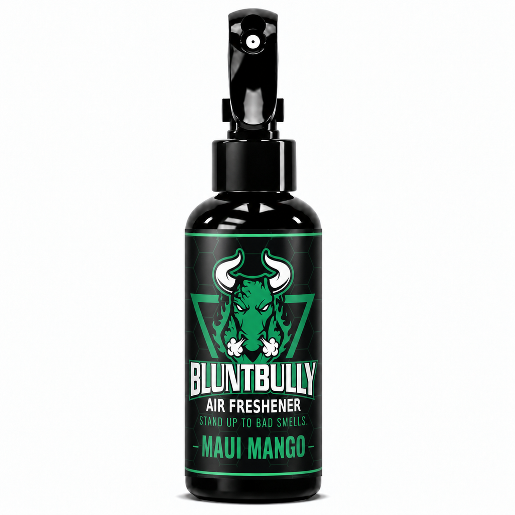 BluntBully Maui Mango air freshener 4 oz black spray bottle with individual scent label