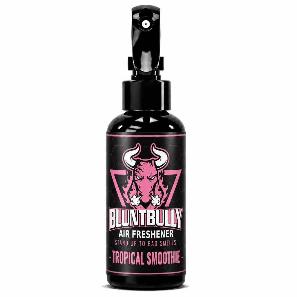 BluntBully Tropical Smoothie air freshener 4 oz black spray bottle with individual scent label
