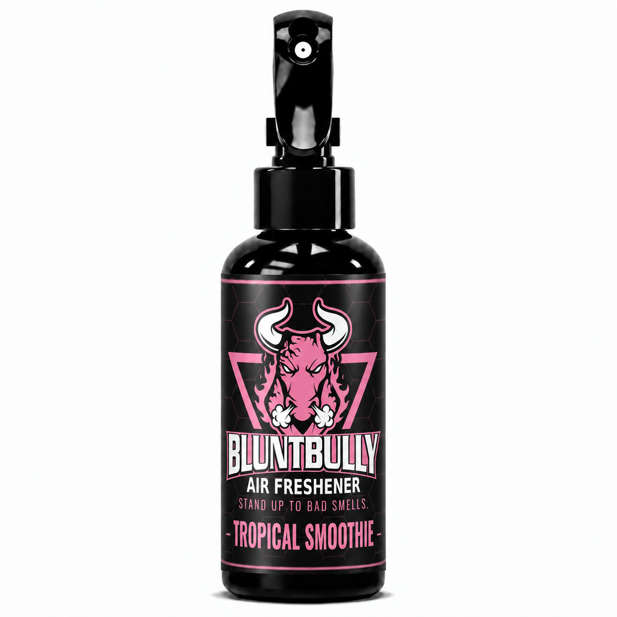 BluntBully Tropical Smoothie air freshener 4 oz black spray bottle with individual scent label