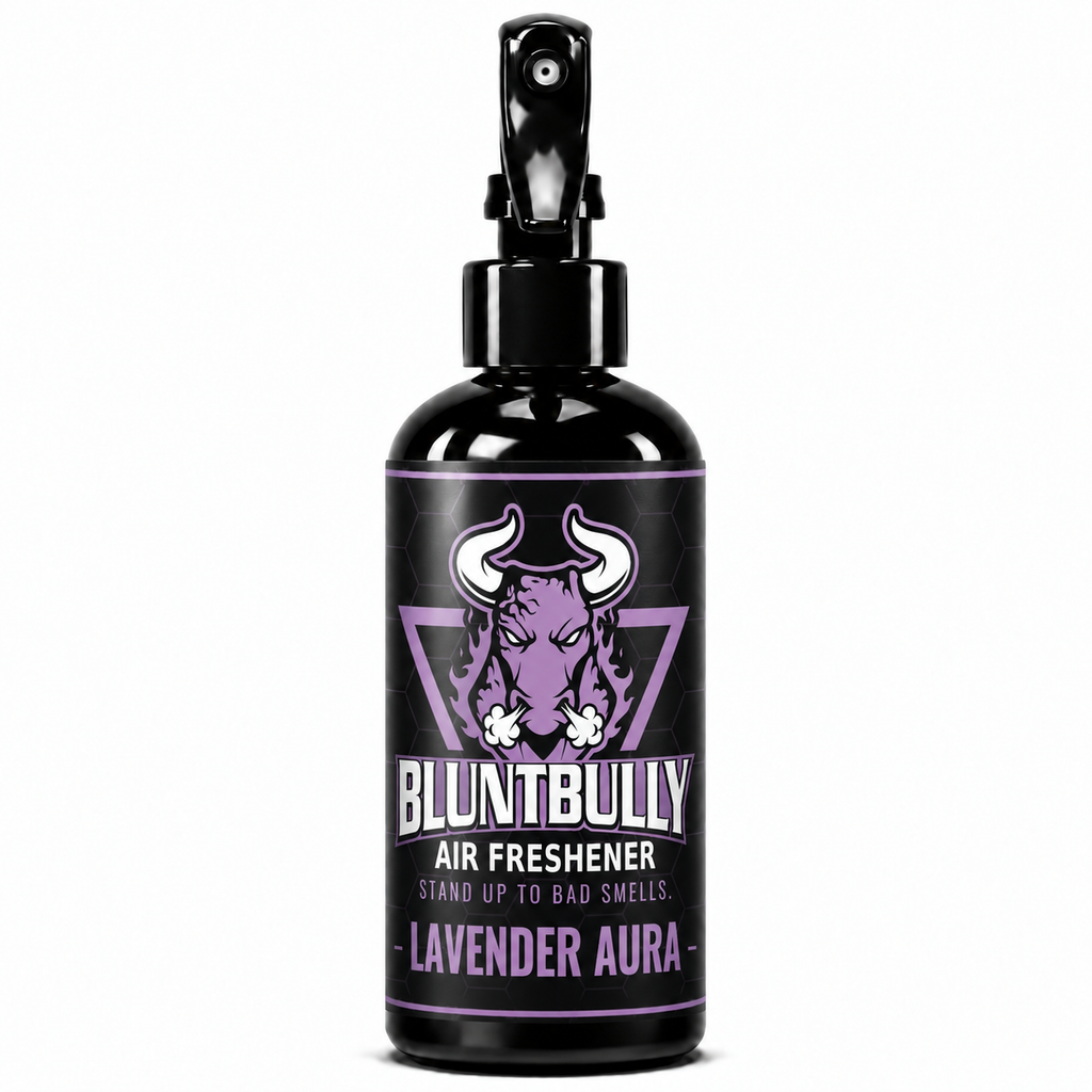 BluntBully Lavender Aura air freshener 8 oz black spray bottle with individual scent label