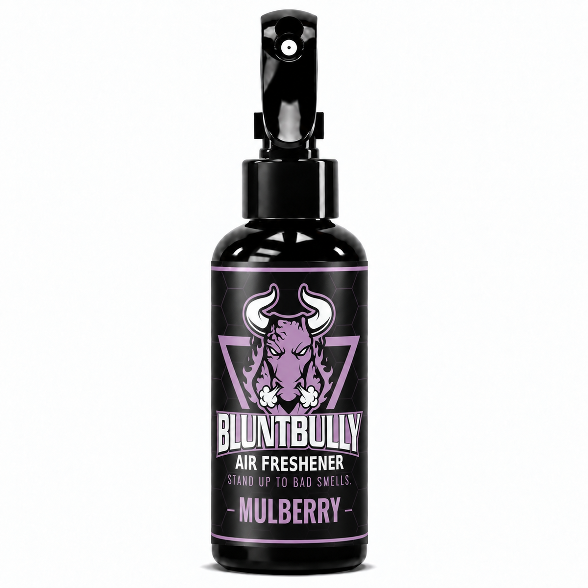 BluntBully Mulberry air freshener 4 oz black spray bottle with individual scent label