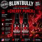 BluntBully Cherry Punch air freshener illustrated scent card with individual scent label on the bottles
