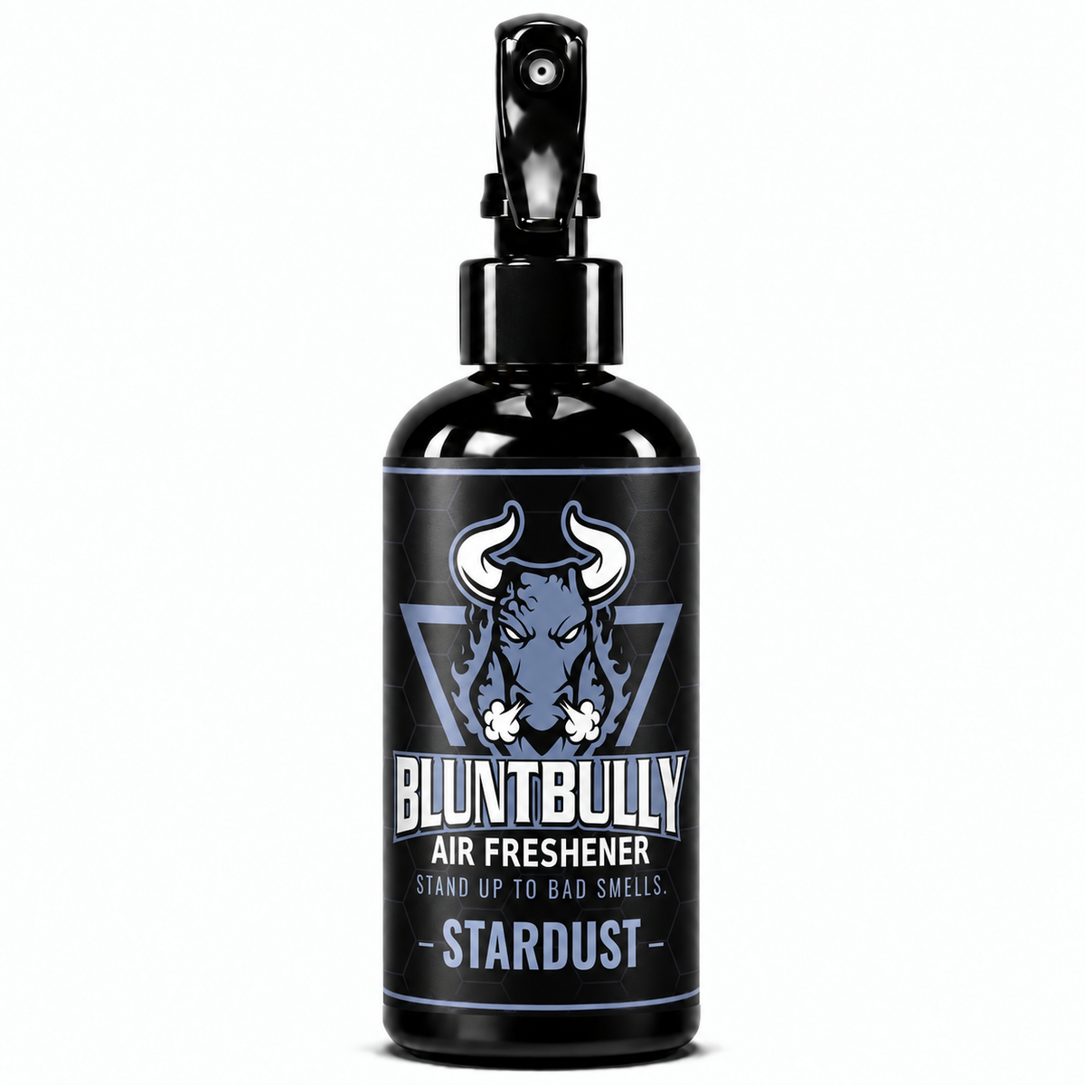 BluntBully Stardust air freshener 8 oz black spray bottle with individual scent label