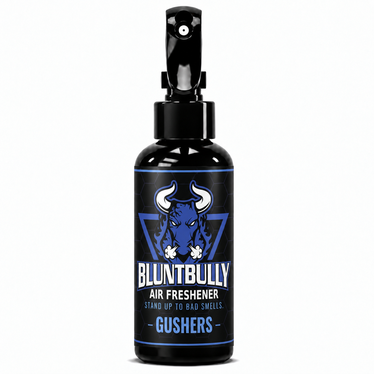 BluntBully Gushers air freshener 4 oz black spray bottle with individual scent label