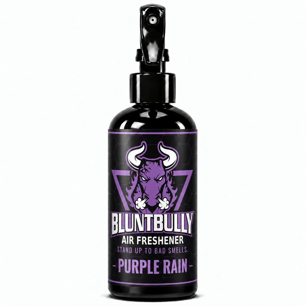 BluntBully Purple Rain air freshener 8 oz black spray bottle with individual scent label