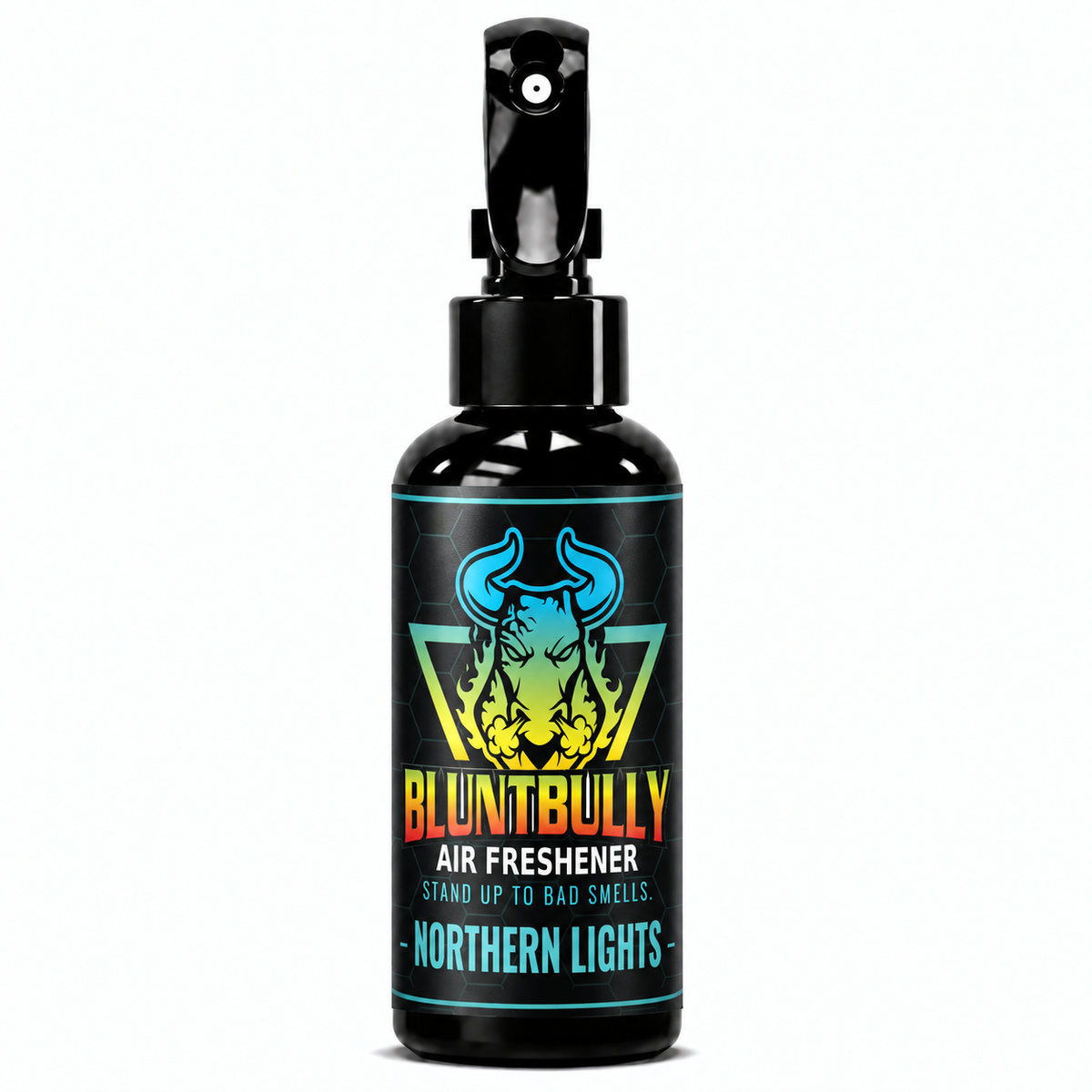 BluntBully Northern Lights air freshener 4 oz black spray bottle with individual scent label