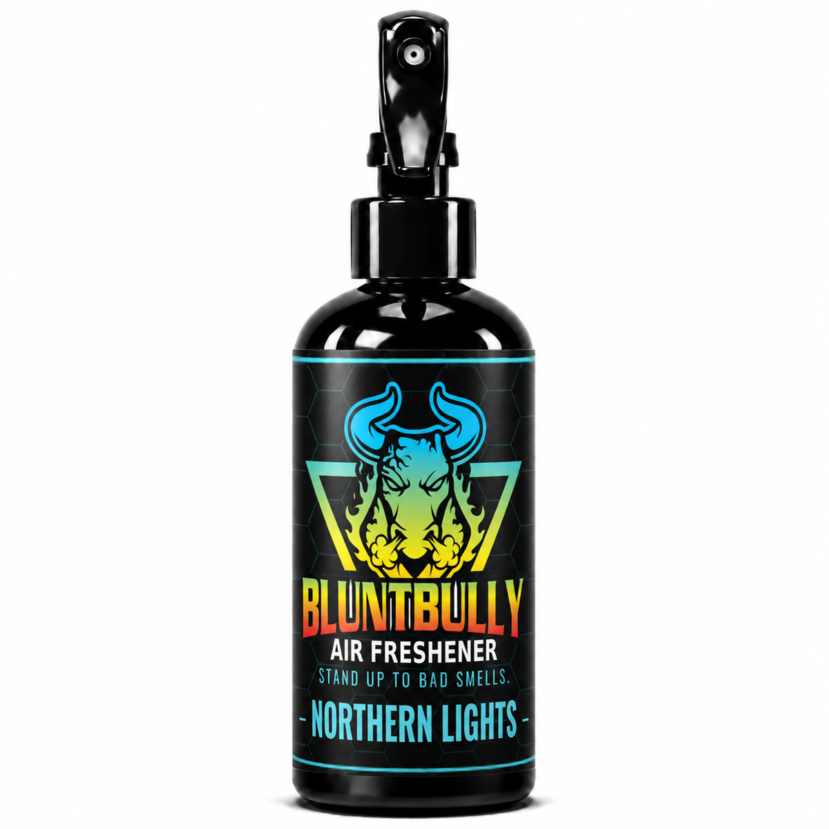 BluntBully Northern Lights air freshener 8 oz black spray bottle with individual scent label