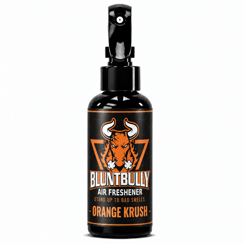 BluntBully Orange Krush air freshener 4 oz black spray bottle with individual scent label