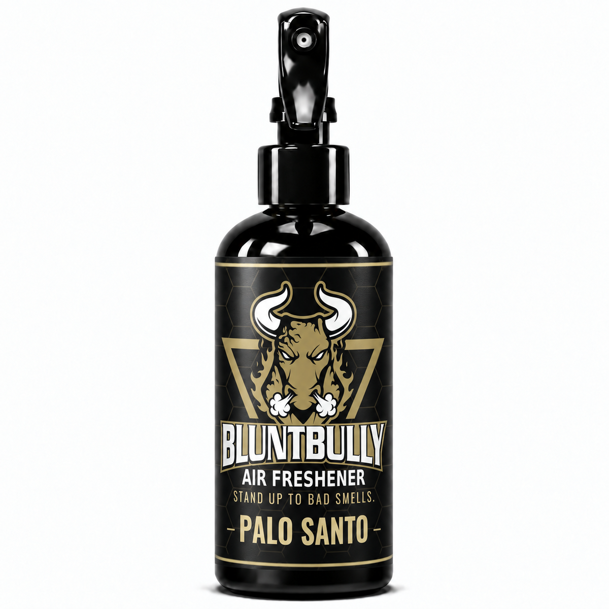 BluntBully Palo Santo air freshener 8 oz black spray bottle with individual scent label