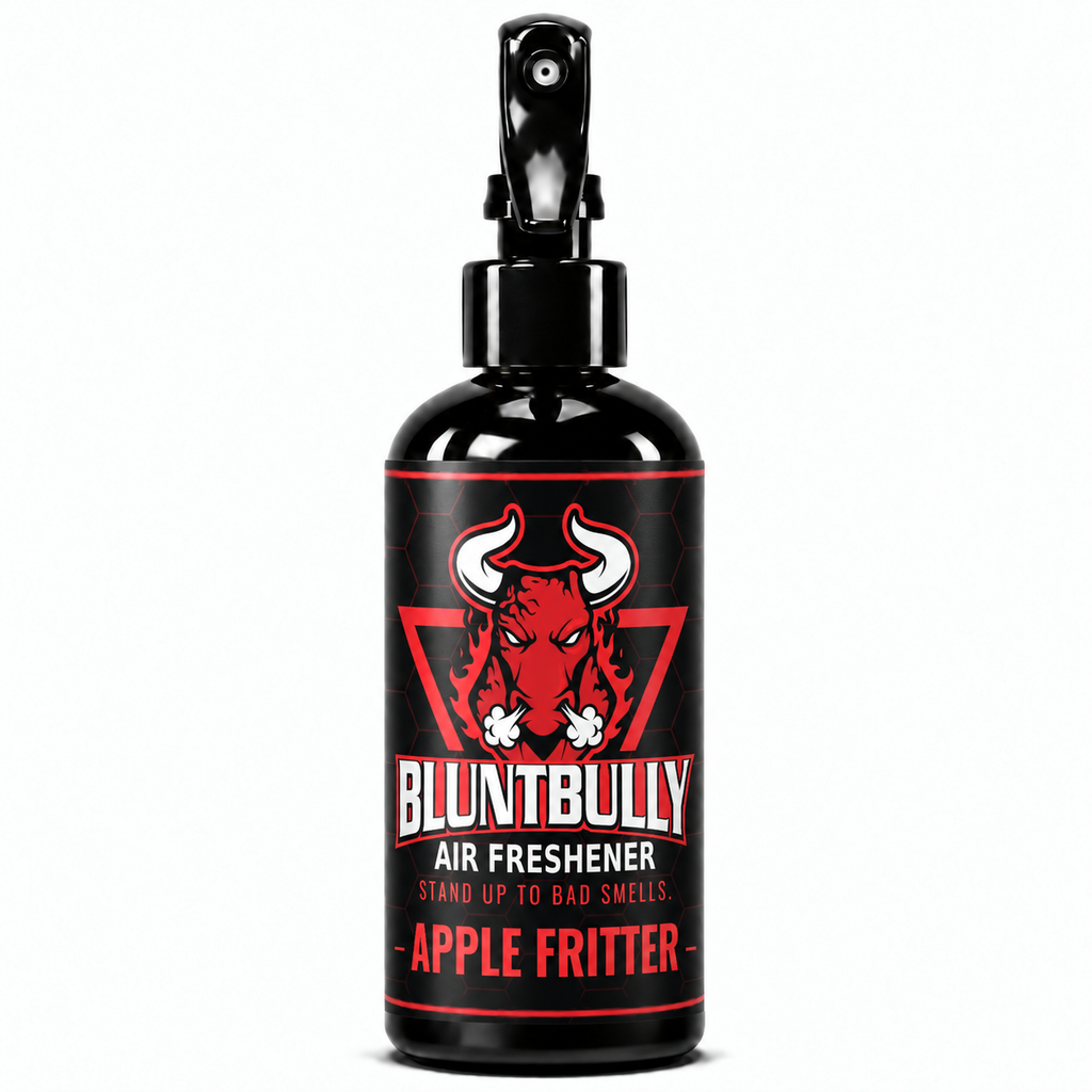 BluntBully Apple Fritter air freshener 8 oz black spray bottle with individual scent label