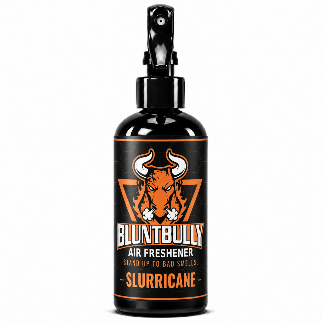 BluntBully Slurricane air freshener 8 oz black spray bottle with individual scent label