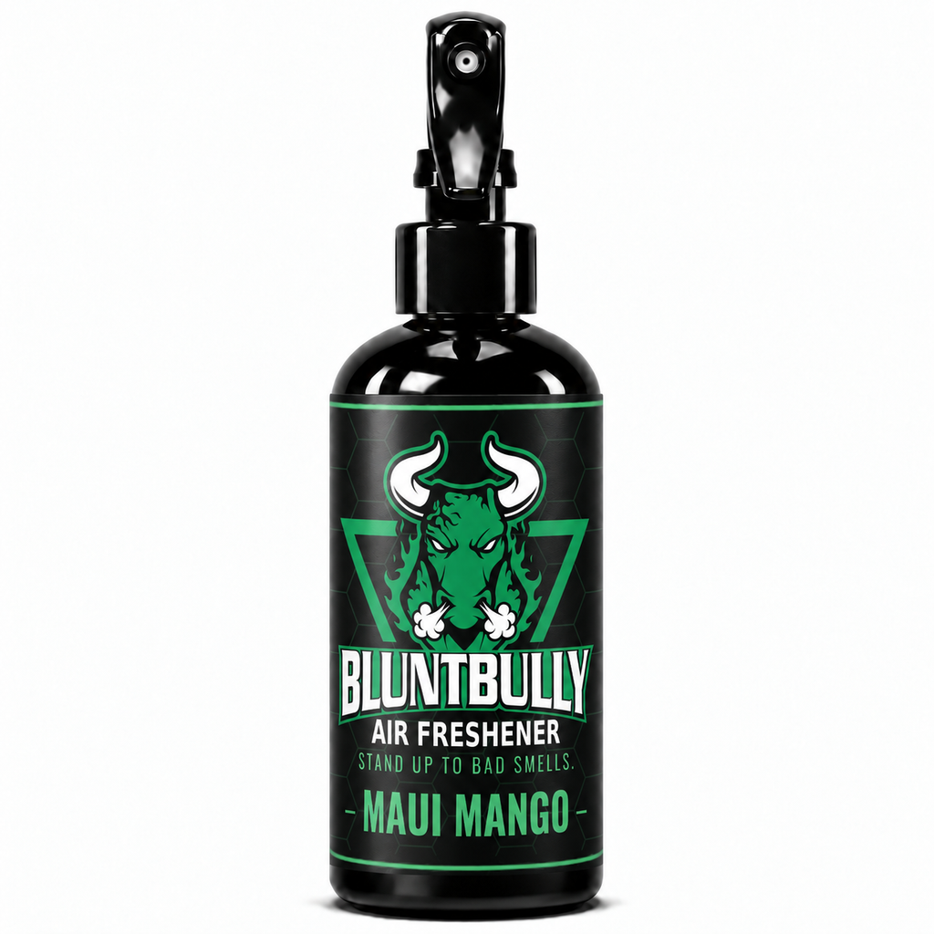 BluntBully Maui Mango air freshener 8 oz black spray bottle with individual scent label