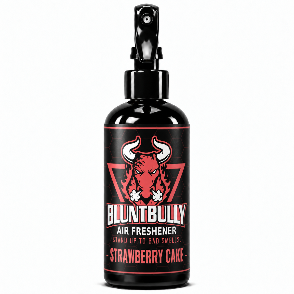 BluntBully Strawberry Cake air freshener 8 oz black spray bottle with individual scent label