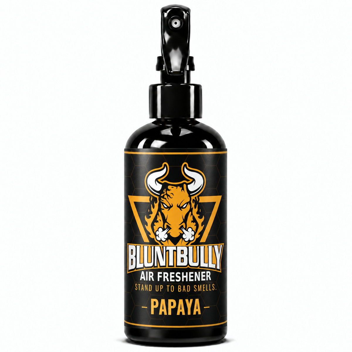 BluntBully Papaya air freshener 8 oz black spray bottle with individual scent label