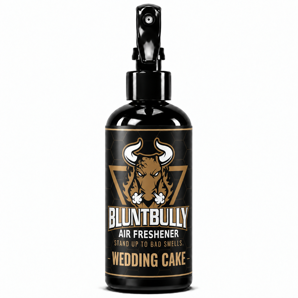 BluntBully Wedding Cake air freshener 8 oz black spray bottle with individual scent label