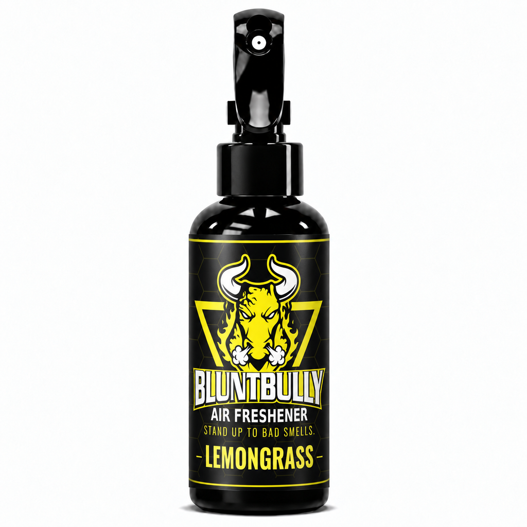 BluntBully Lemongrass air freshener 4 oz black spray bottle with individual scent label
