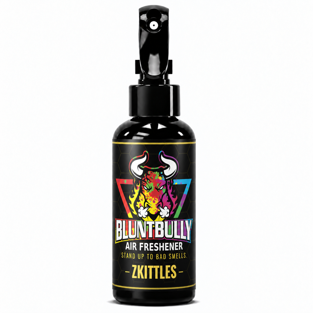 BluntBully Zkittles air freshener 4 oz black spray bottle with individual scent label