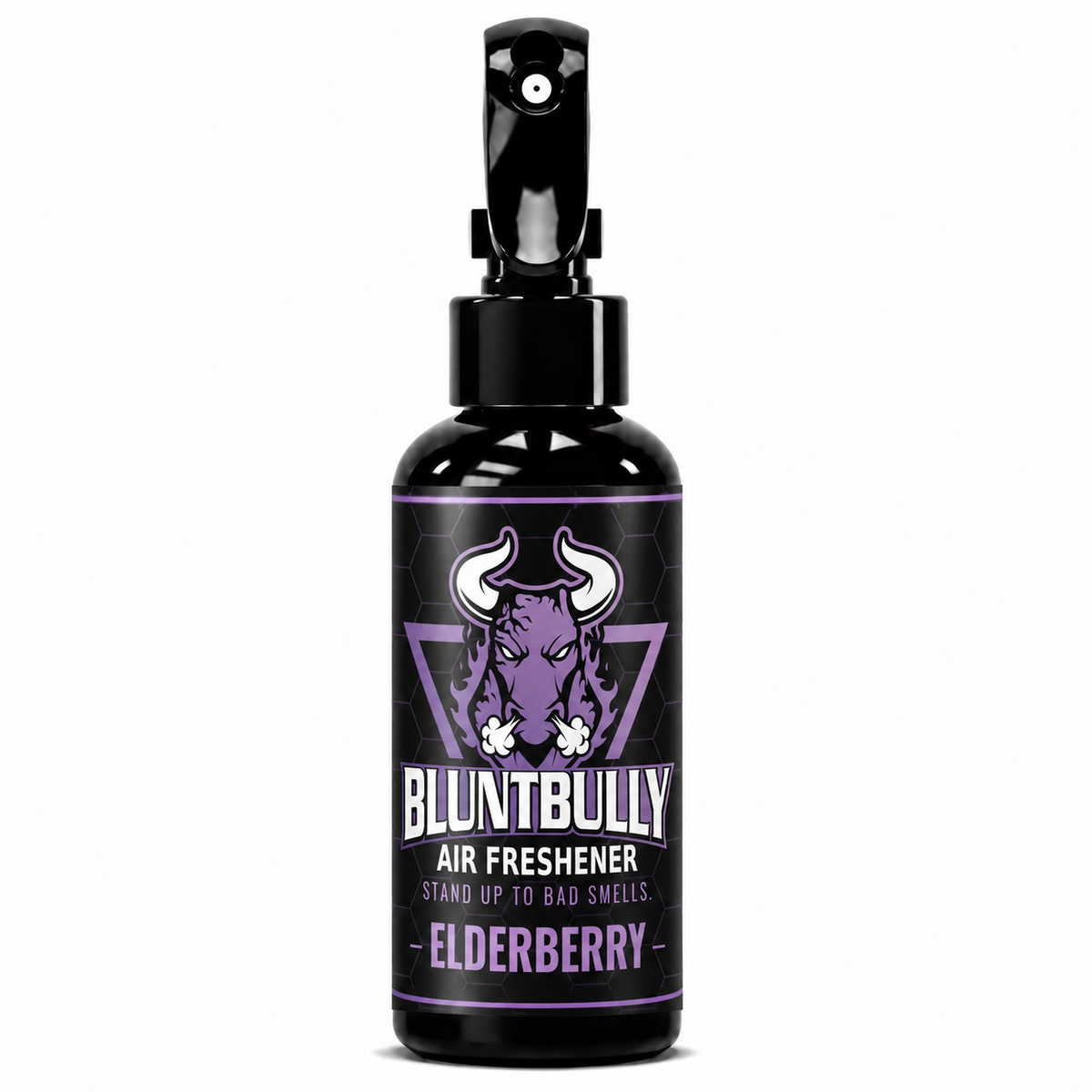 BluntBully Elderberry air freshener 4 oz black spray bottle with individual scent label