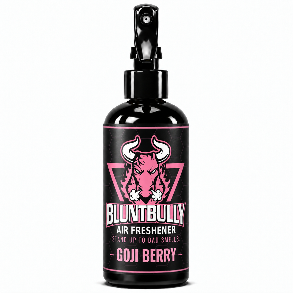 BluntBully Goji Berry air freshener 8 oz black spray bottle with individual scent label