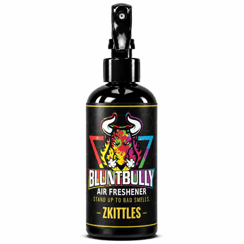 BluntBully Zkittles air freshener 8 oz black spray bottle with individual scent label