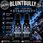 BluntBully Stardust air freshener illustrated scent card with individual scent label on the bottles