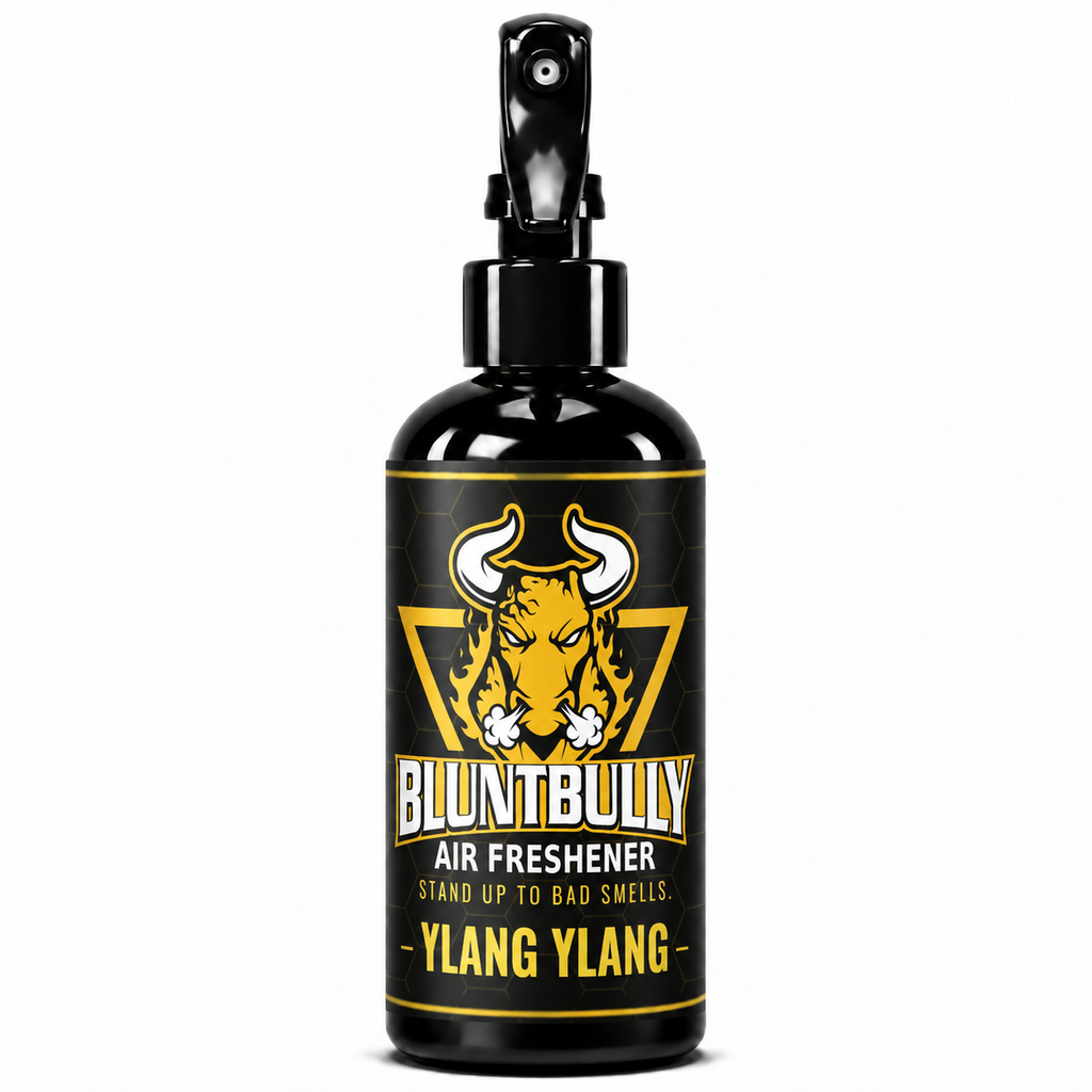 BluntBully Ylang Ylang air freshener 8 oz black spray bottle with individual scent label