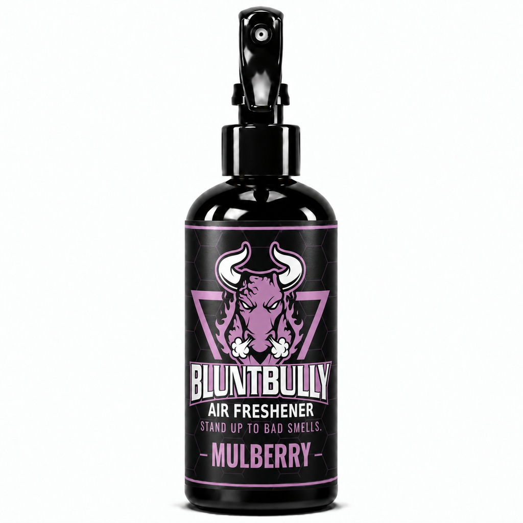 BluntBully Mulberry air freshener 8 oz black spray bottle with individual scent label