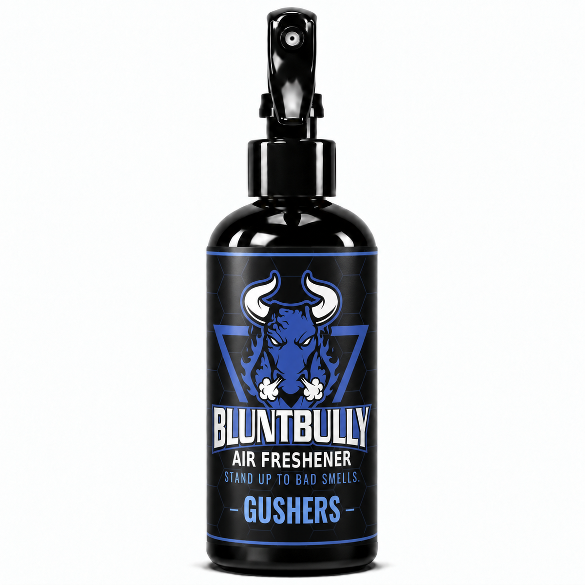 BluntBully Gushers air freshener 8 oz black spray bottle with individual scent label