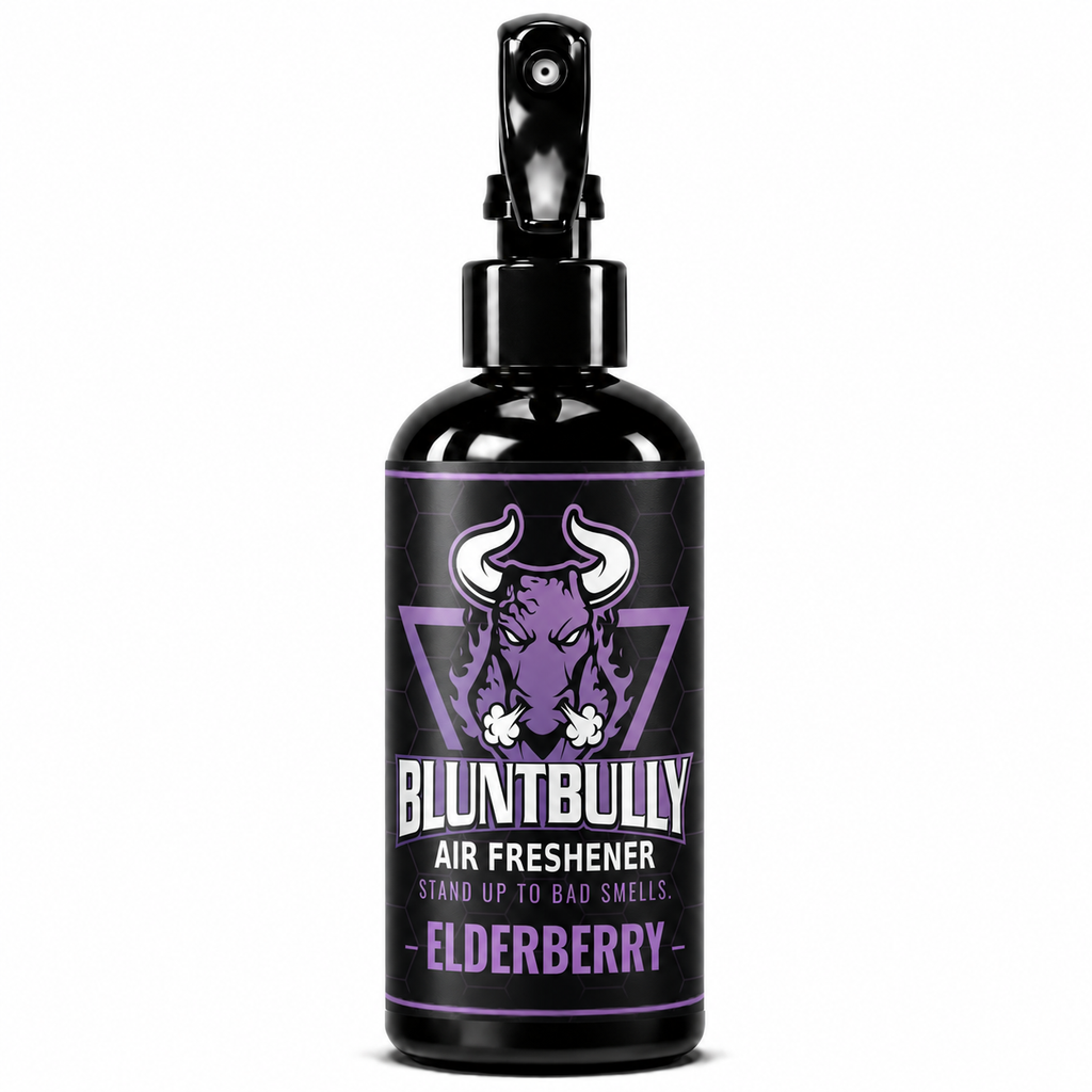 BluntBully Elderberry air freshener 8 oz black spray bottle with individual scent label