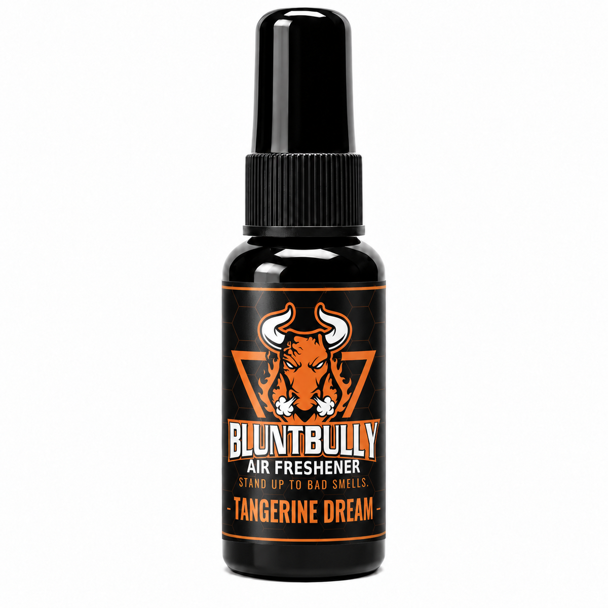 BluntBully Tangerine Dream air freshener 1 oz and 1.5 oz black spray bottle with individual scent label