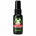 BluntBully Trainwreck air freshener 1 oz and 1.5 oz black spray bottle with individual scent label