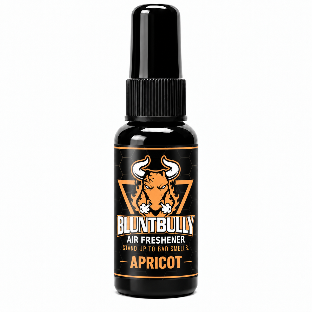 Blunt Bully Apricot air freshener spray bottle — new label mockup