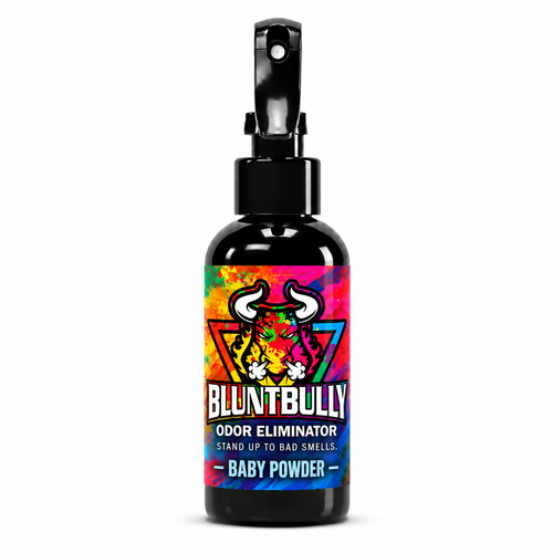 Blunt Bully Baby Powder Odor Eliminator Spray, 4 oz bottle with updated label