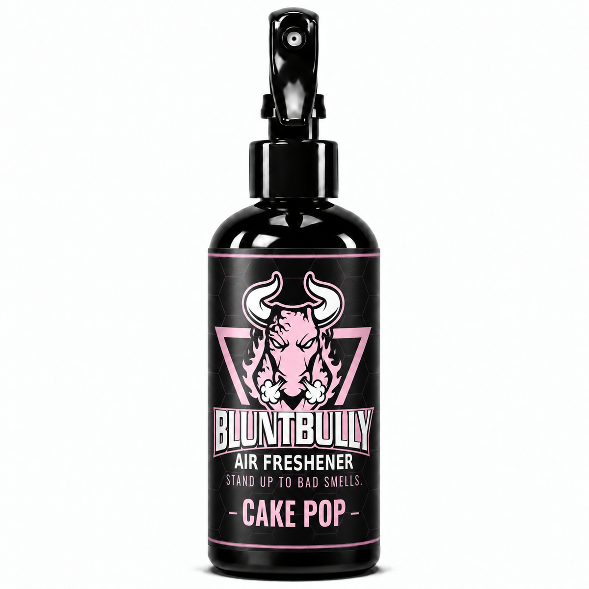 BluntBully Cake Pop air freshener 8 oz black spray bottle with individual scent label