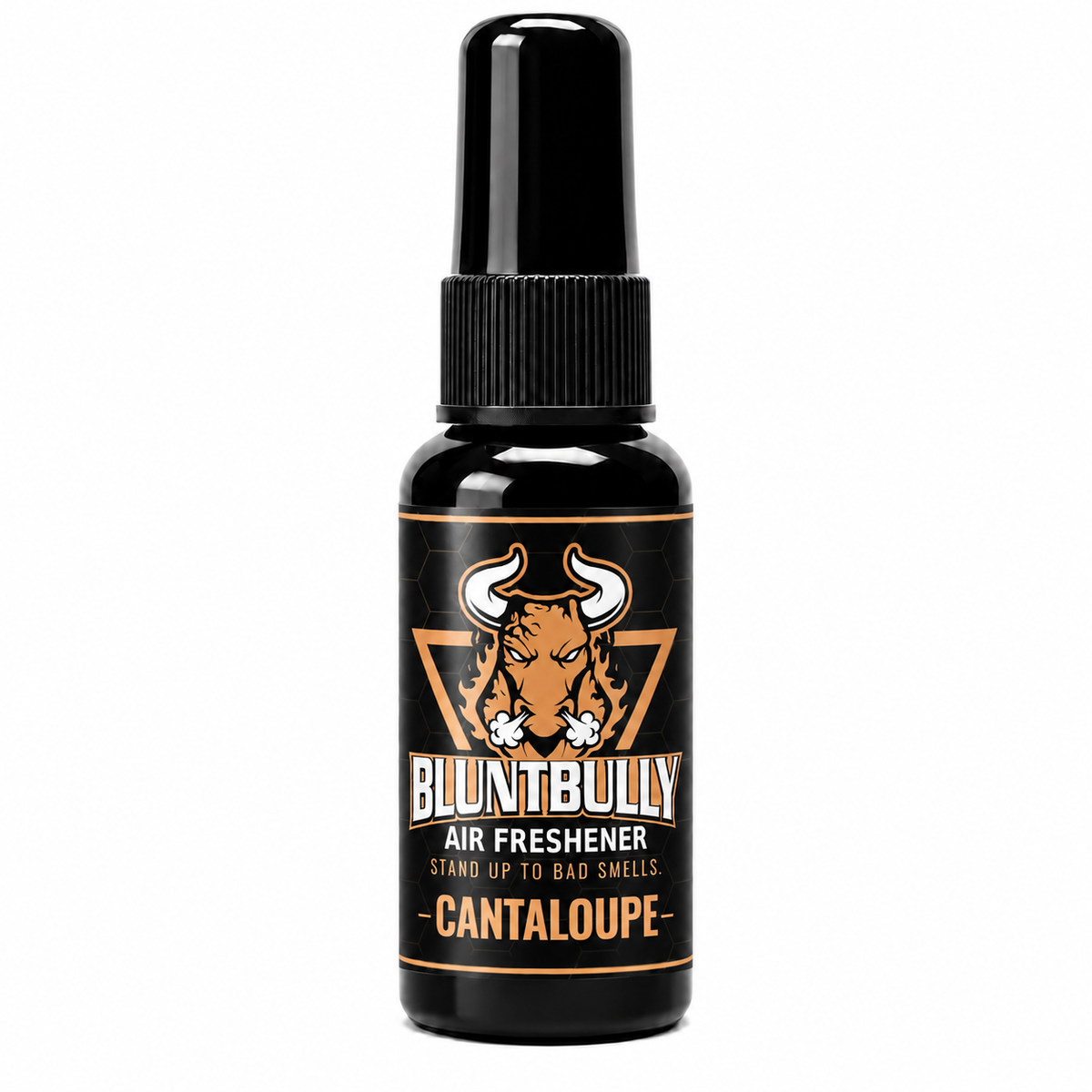 Blunt Bully Cantaloupe air freshener spray bottle — new label mockup