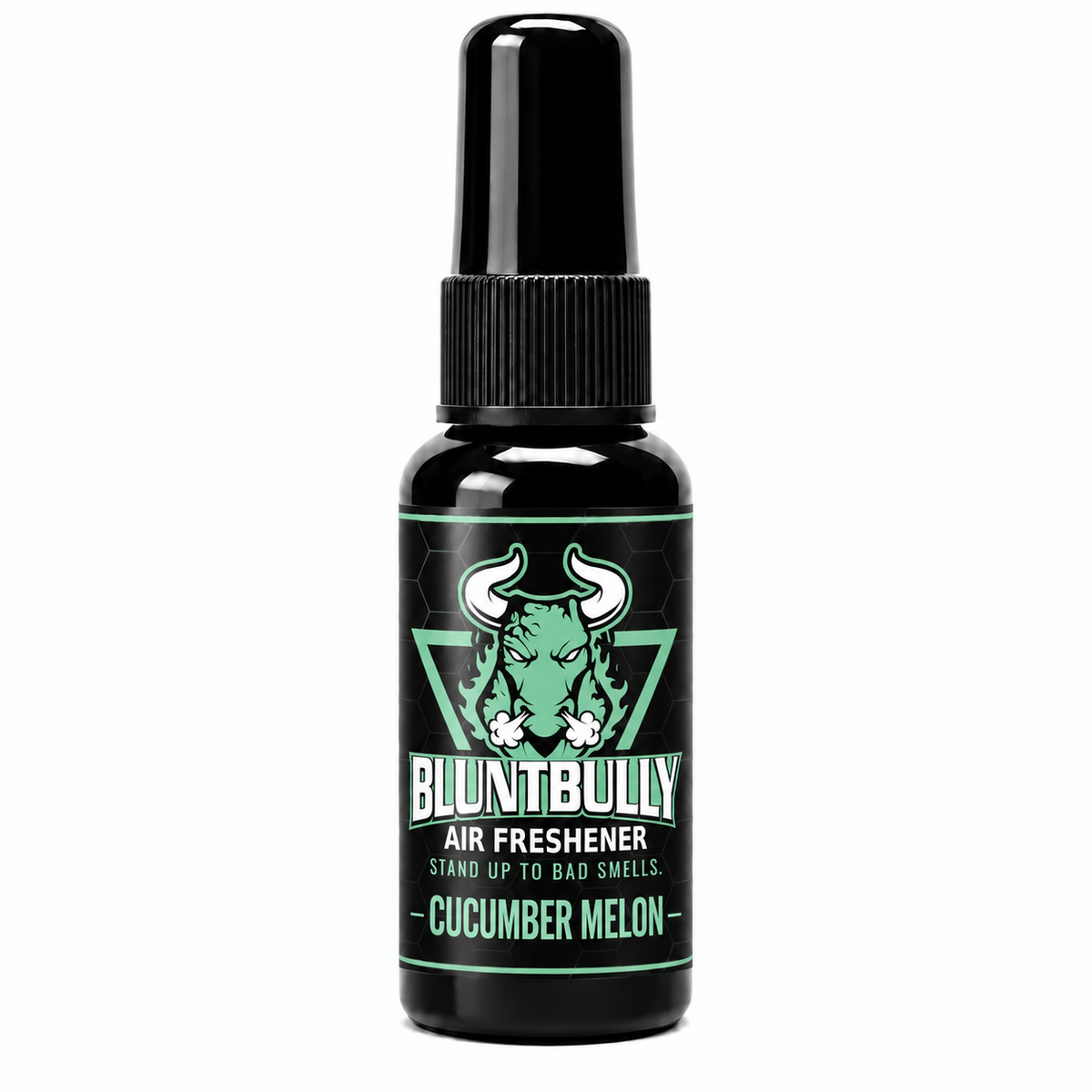 Blunt Bully Cucumber Melon air freshener spray bottle — new label mockup