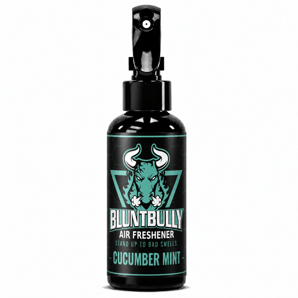 BluntBully Cucumber Mint air freshener 4 oz black spray bottle with individual scent label