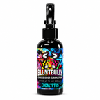 Blunt Bully Eucalyptus Smoke Odor Eliminator Spray, 4 oz black spray bottle with matching scent label on white background