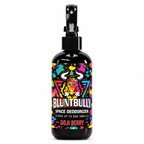 Blunt Bully Goji Berry Space Deodorizer Spray, 8 oz black spray bottle with matching scent label on white background