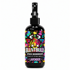 Blunt Bully Lavender Space Deodorizer Spray, 8 oz black spray bottle with matching scent label on white background