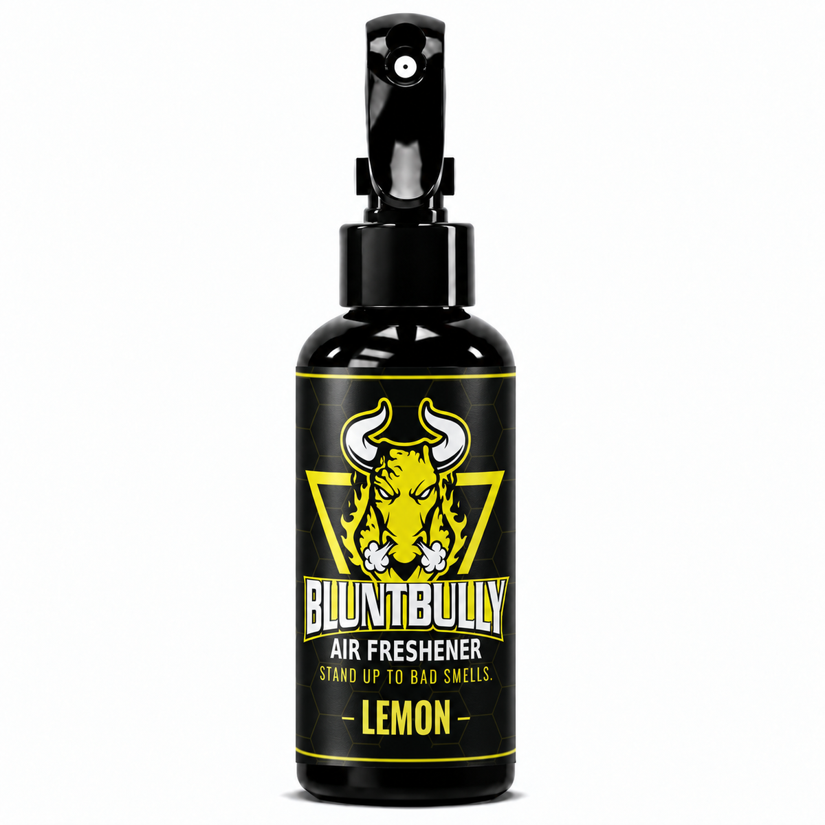 BluntBully Lemon air freshener 4 oz black spray bottle with individual scent label