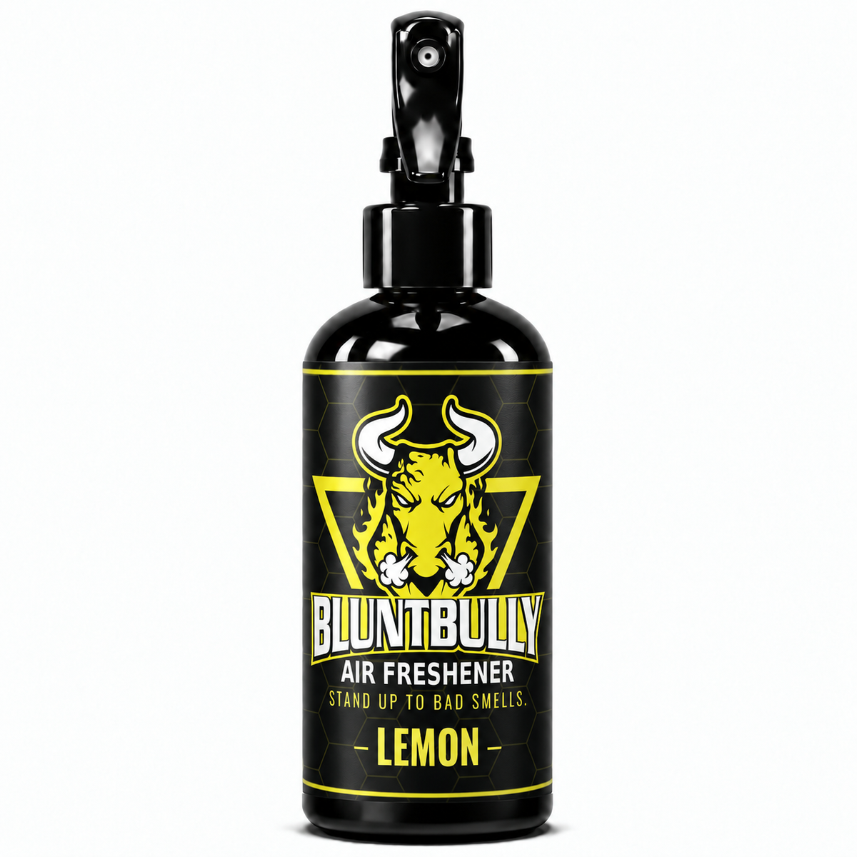 BluntBully Lemon air freshener 8 oz black spray bottle with individual scent label