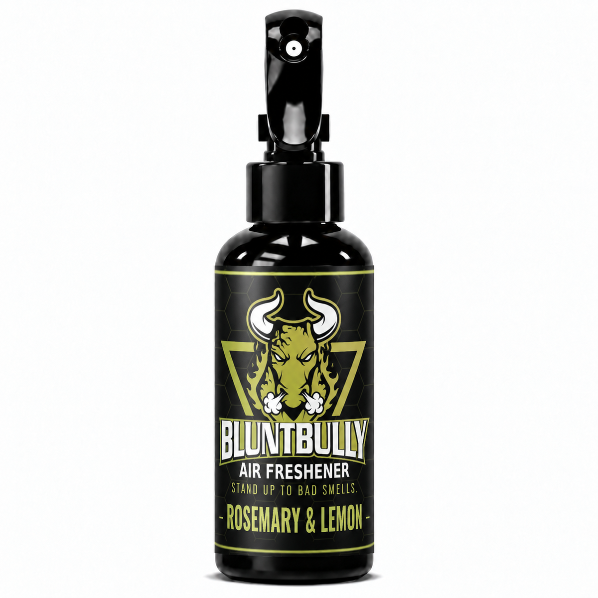 BluntBully Rosemary & Lemon air freshener 4 oz black spray bottle with individual scent label