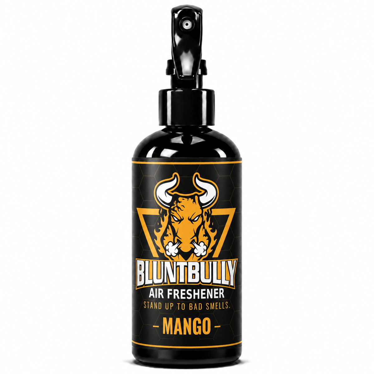 BluntBully Mango air freshener 8 oz black spray bottle with individual scent label