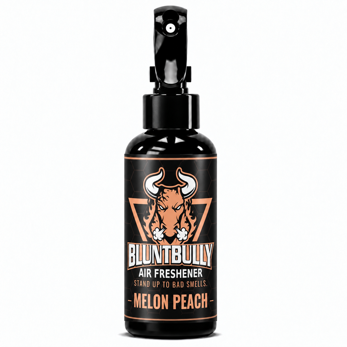 BluntBully Melon Peach air freshener 4 oz black spray bottle with individual scent label