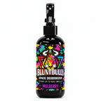 Blunt Bully Mulberry Space Deodorizer Spray, 8 oz black spray bottle with matching scent label on white background
