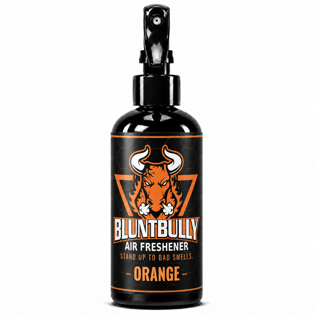BluntBully Orange air freshener 8 oz black spray bottle with individual scent label