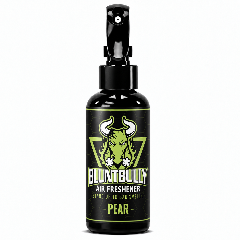 BluntBully Pear air freshener 4 oz black spray bottle with individual scent label